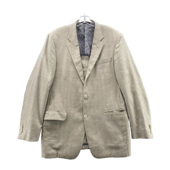 Robert Talbot Men Blazer Beige 42T Wool Linen Silk Blend Jacket Sport Coat Light - Picture 1 of 16